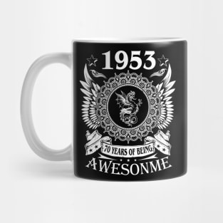 Vintage 1953 70 Years Being Awesome 70th Birthday Mug